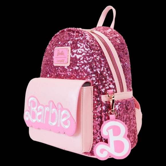 Barbie Loungefly 65th Anniversary Exclusive Sequin Logo Mini Backpack NWT main image 10